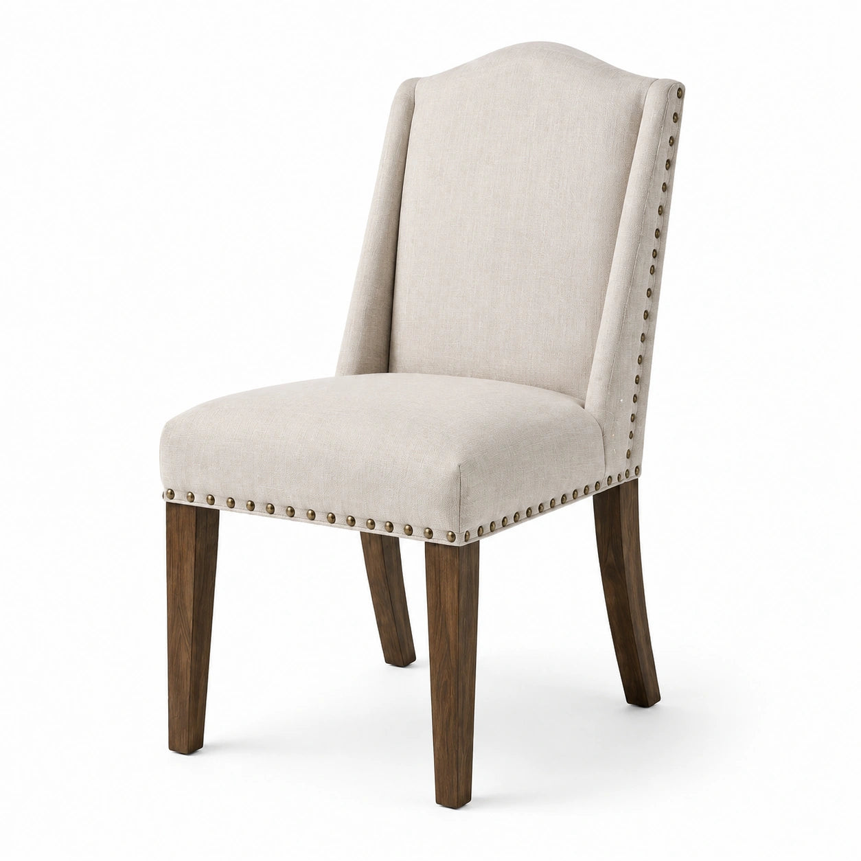 Sedia da pranzo in legno e tessuto beige