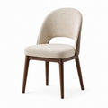 Sedia in legno e tessuto beige