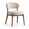 Sedia in legno e tessuto beige, 45x50x80 cm
