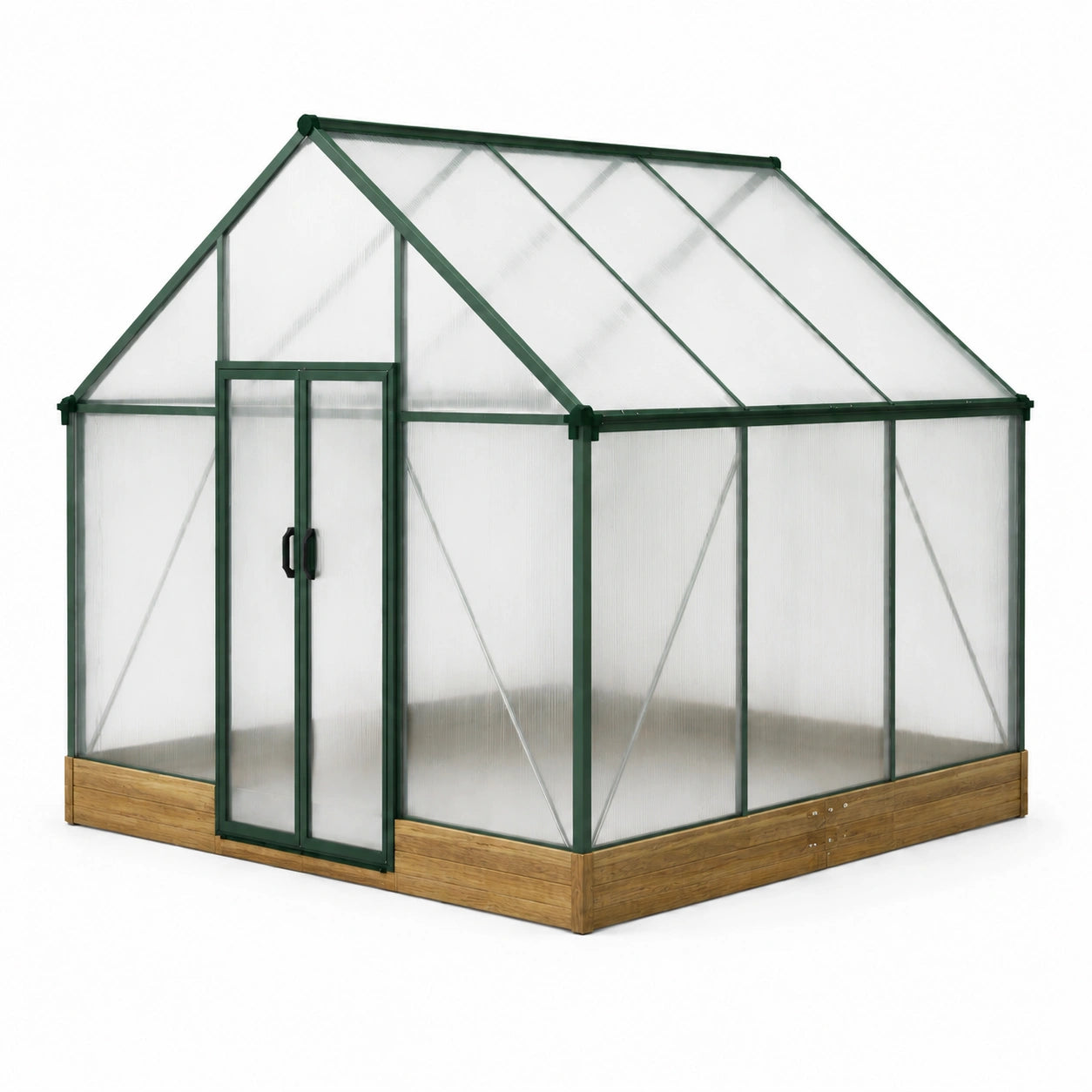 Serra in policarbonato alveolare e alluminio verde 250x185x209 cm