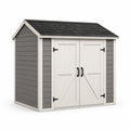 Capanno da Giardino in Plastica Grigio Bianco 213x127x208 cm