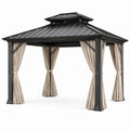 Gazebo in acciaio e poliestere nero 300x400 cm