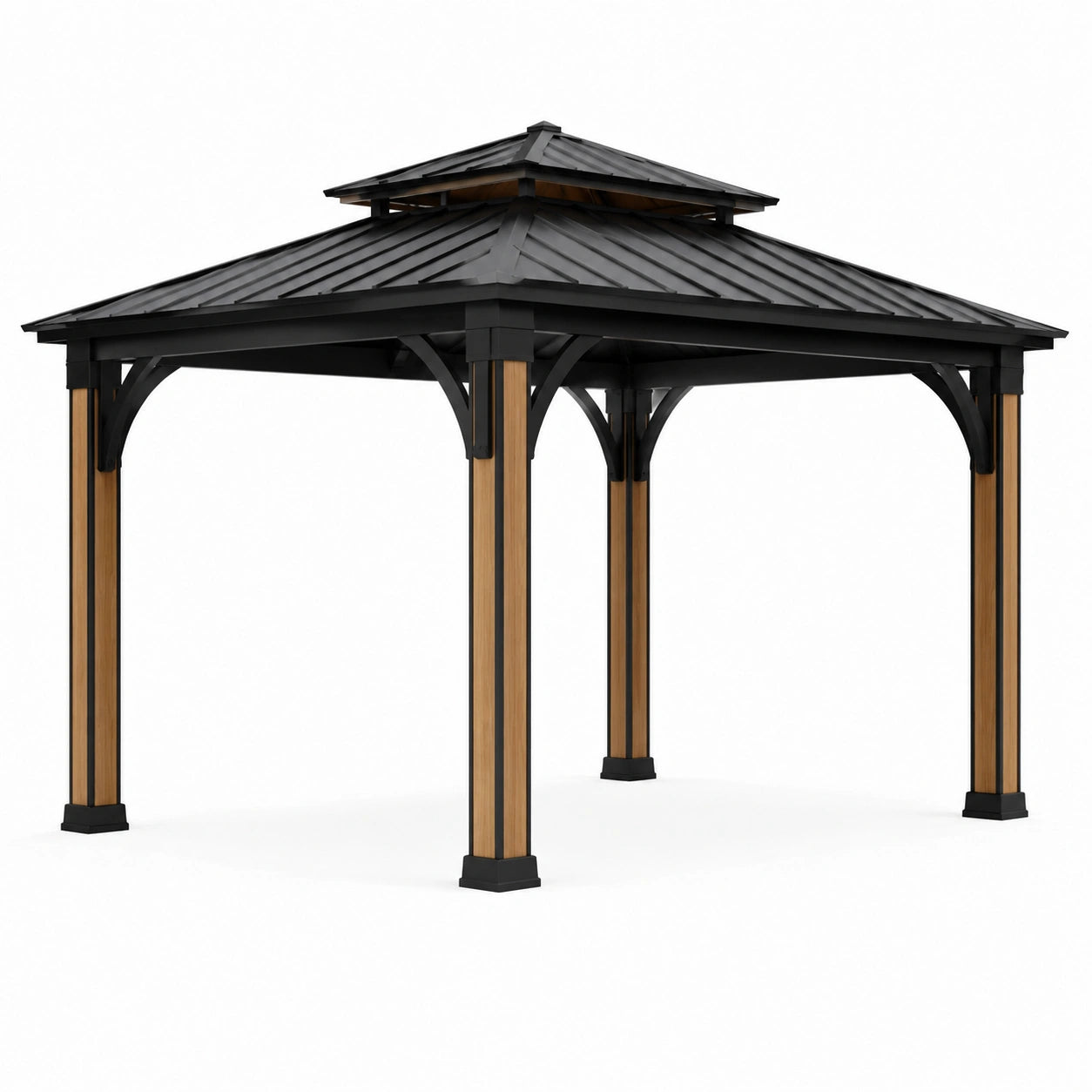 Gazebo in Alluminio e Acciaio con Tetto in Acciaio