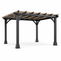 Pergolato in Metallo e Legno 3x4 m Nero