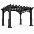 Pergola in metallo nero 300x400x250 cm